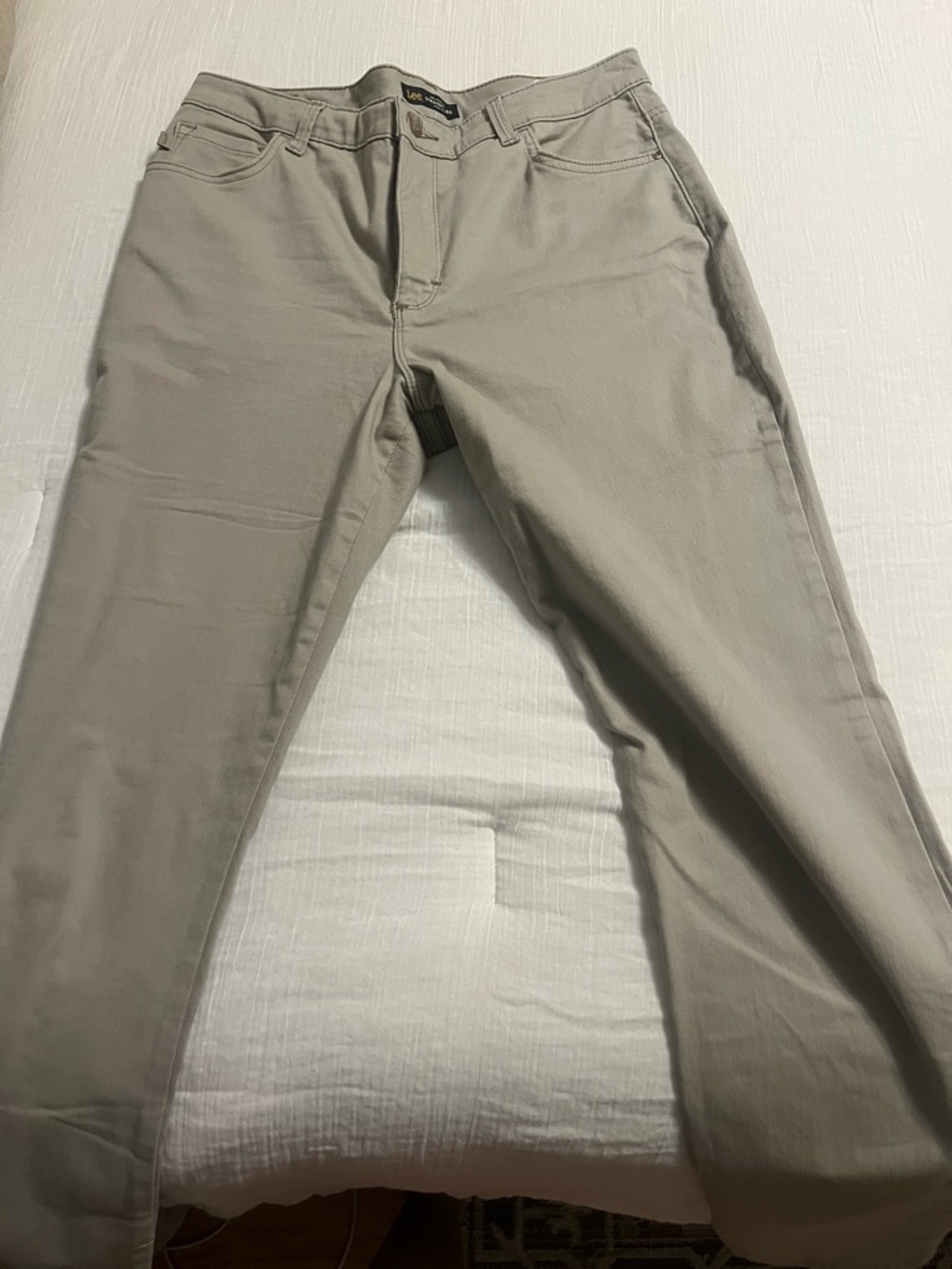 Lee Relaxed Fit Straight Leg Jeans — Light Beige